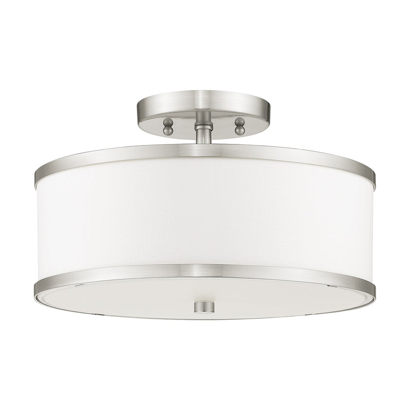 Park Ridge 2-Light 13" Semi-Flush Mount in Brushed Nickel