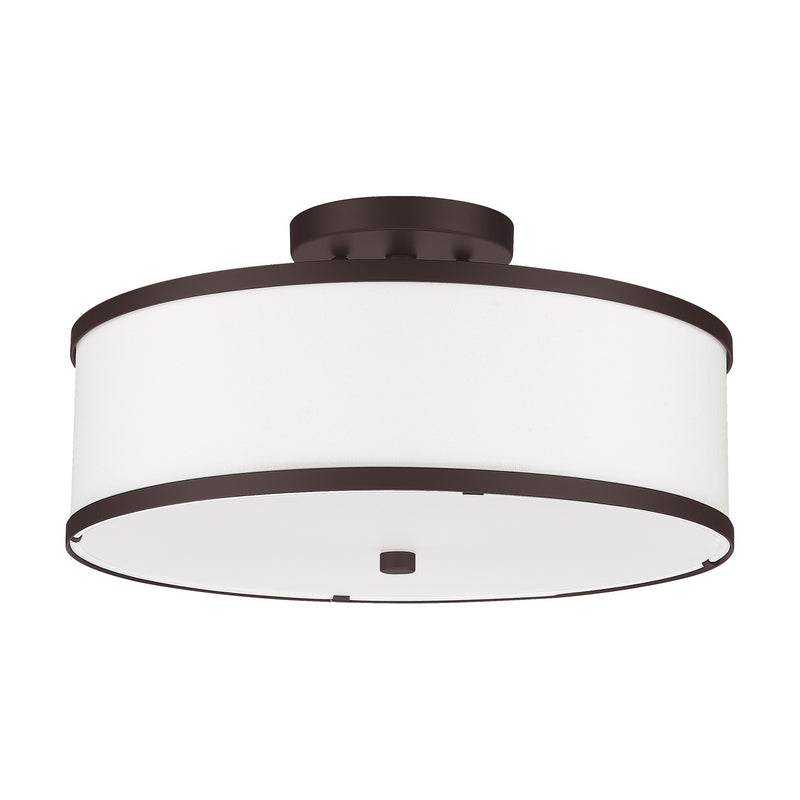 Park Ridge 3-Light 15" Semi-Flush Mount in Bronze