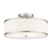 Park Ridge 3-Light 15" Semi-Flush Mount in Brushed Nickel