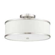 Park Ridge 3-Light 15" Semi-Flush Mount in Brushed Nickel