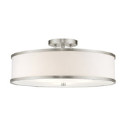 Park Ridge 3-Light 18" Semi-Flush Mount in Brushed Nickel