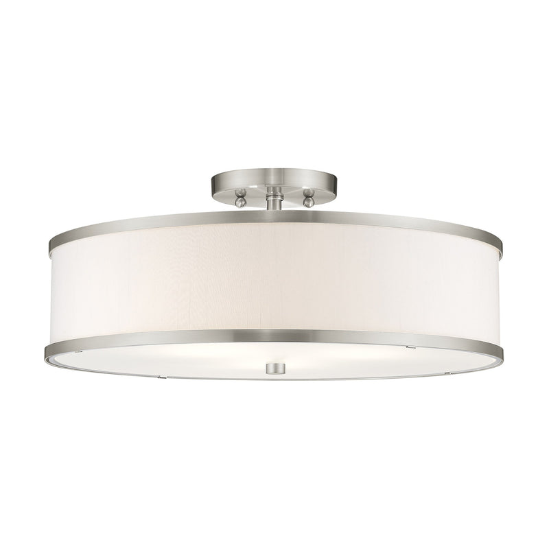 Park Ridge 3-Light 18" Semi-Flush Mount in Brushed Nickel