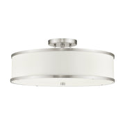 Park Ridge 3-Light 18" Semi-Flush Mount in Brushed Nickel