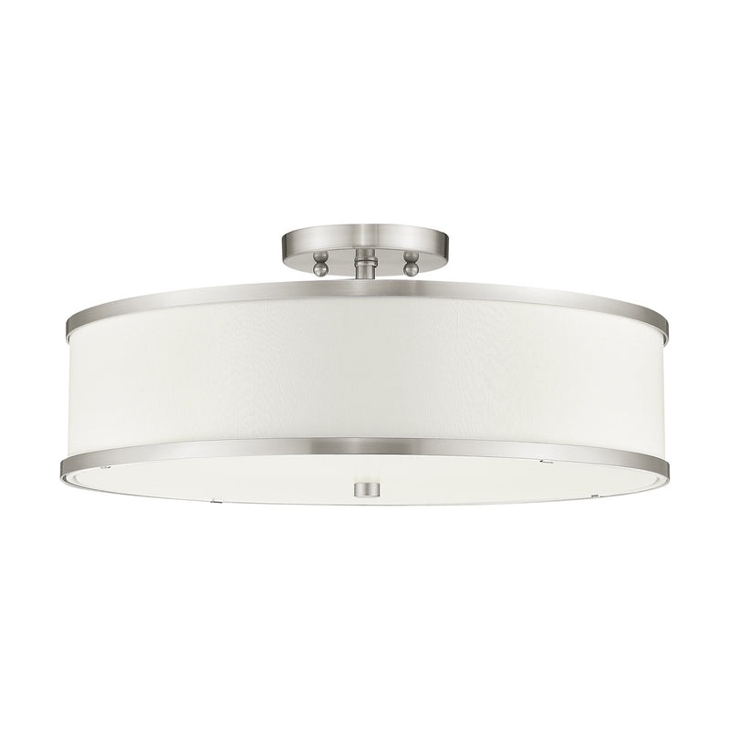Park Ridge 3-Light 18" Semi-Flush Mount in Brushed Nickel
