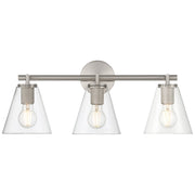 Katie 3-Light Bath Vanity Light in Brushed Steel