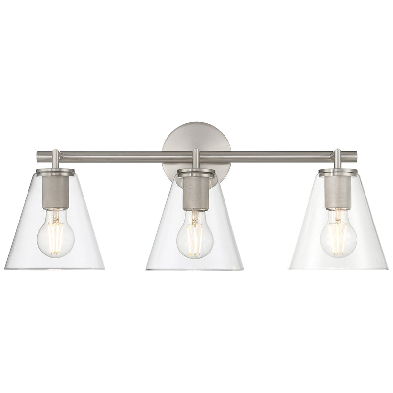 Katie 3-Light Bath Vanity Light in Brushed Steel