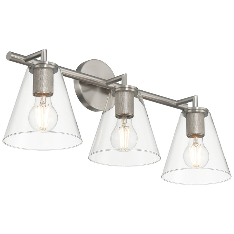 Katie 3-Light Bath Vanity Light in Brushed Steel