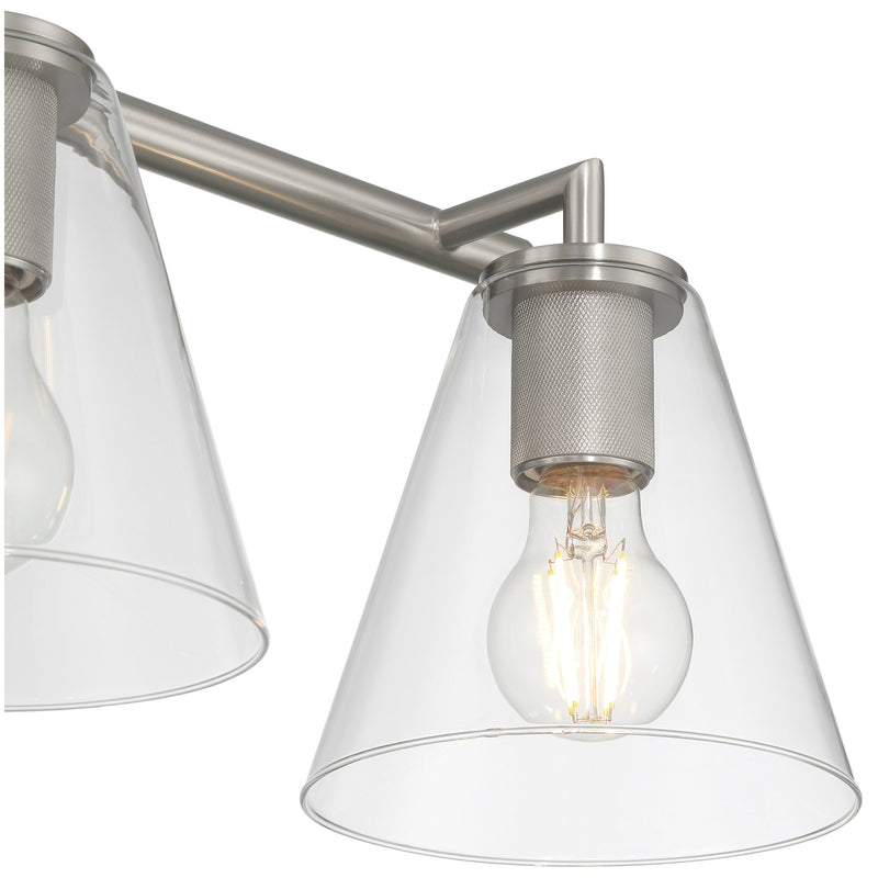 Katie 3-Light Bath Vanity Light in Brushed Steel