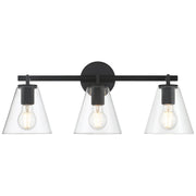 Katie 3-Light Bath Vanity Light in Matte Black