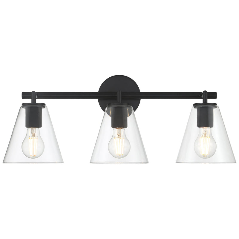 Katie 3-Light Bath Vanity Light in Matte Black