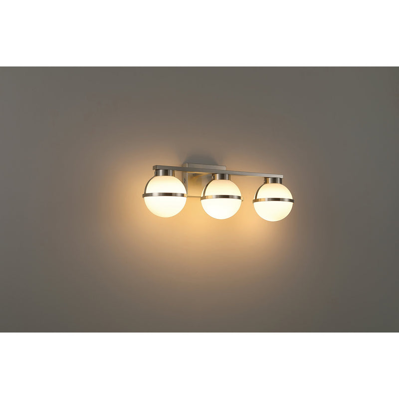 Emma 3-Light LED Bath Vanity Light in Brushed Steel