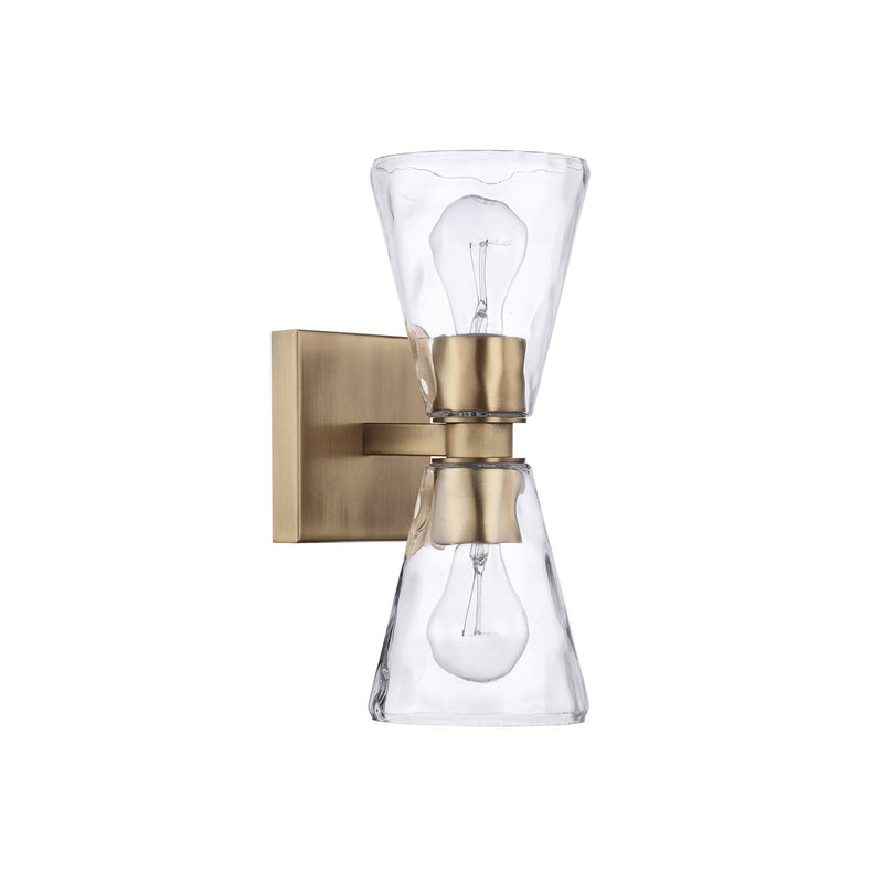 Lyra 2-Light 13" Wall Sconce in Aged Brass