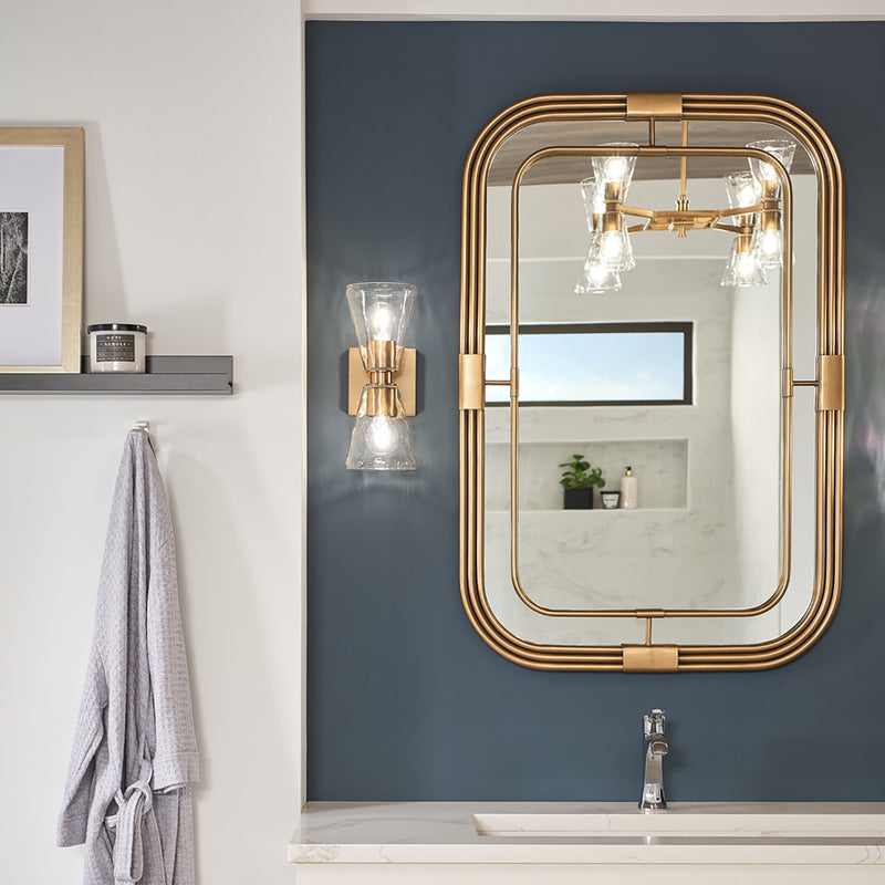 Lyra 2-Light 13" Wall Sconce in Aged Brass