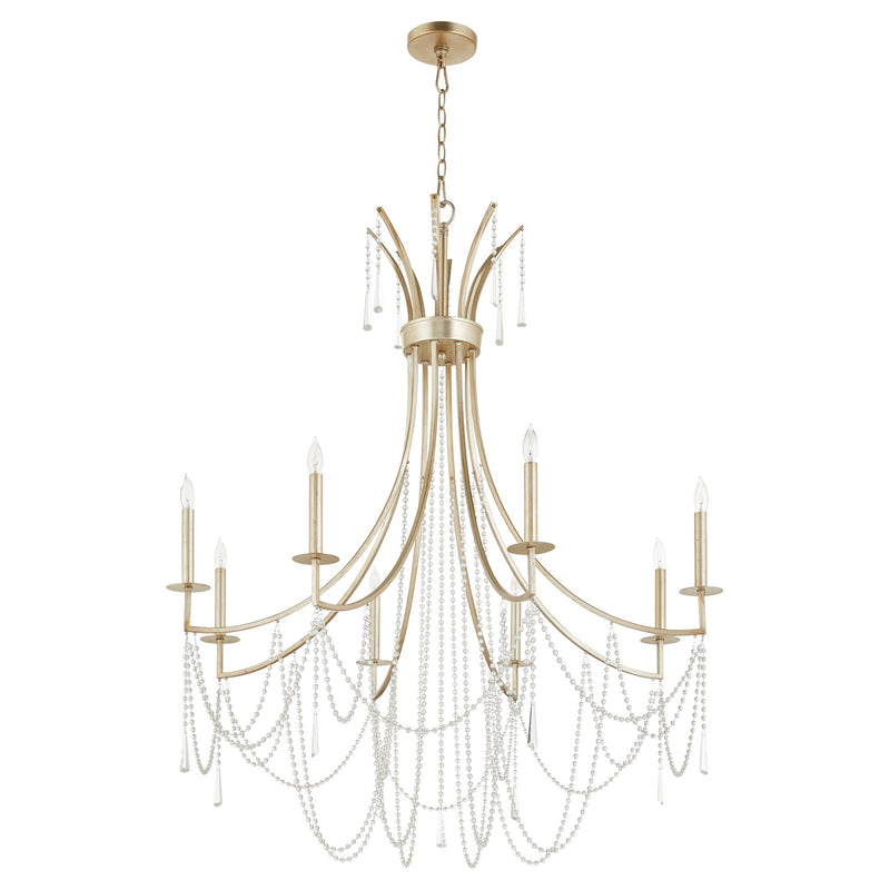 Malin 8 Light Chandelier in Antique Silver