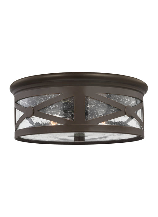 Outdoor Ceiling Two Light Outdoor Flush Mount in Antique Bronze
