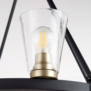 Paxton 30.5" 8 Light Chandelier in Textured Black / Aged Brass