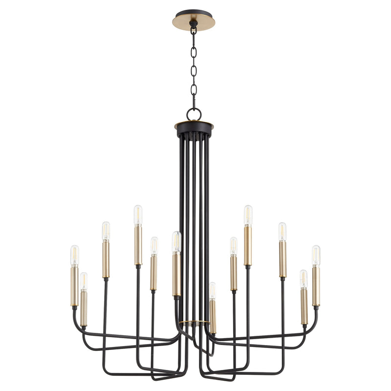 Hope 12 Light Chandelier in Textured Black / Aged Brass