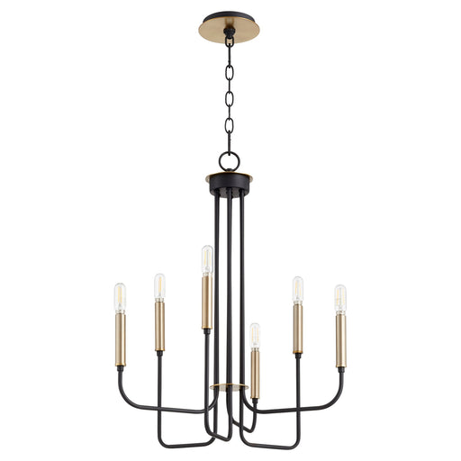 Hope 6 Light Chandelier in Textured Black / Aged Brass