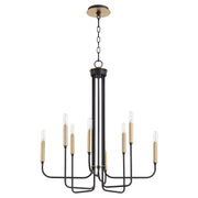 Hope 8 Light Chandelier in Textured Black / Aged Brass