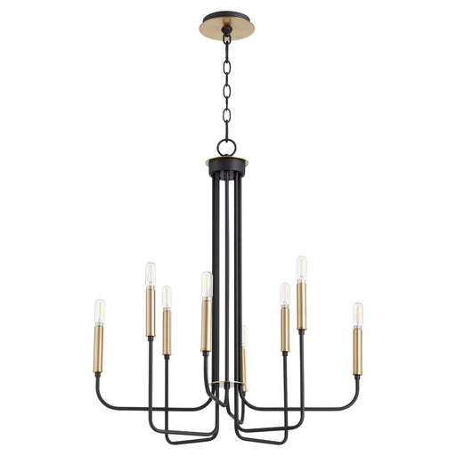 Hope 8 Light Chandelier in Textured Black / Aged Brass