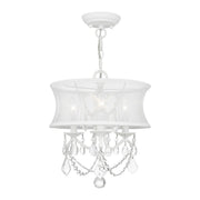Newcastle 3-Light Convertible Mini Chandelier / Semi-Flush Mount in White
