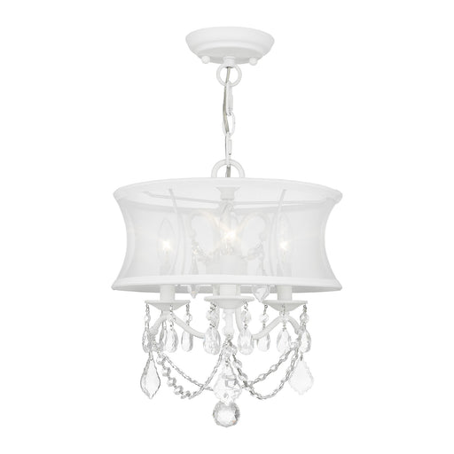 Newcastle 3-Light Convertible Mini Chandelier / Semi-Flush Mount in White