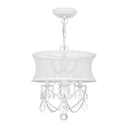 Newcastle 3-Light Convertible Mini Chandelier / Semi-Flush Mount in White