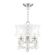 Newcastle 3-Light Convertible Mini Chandelier / Semi-Flush Mount in Brushed Nickel
