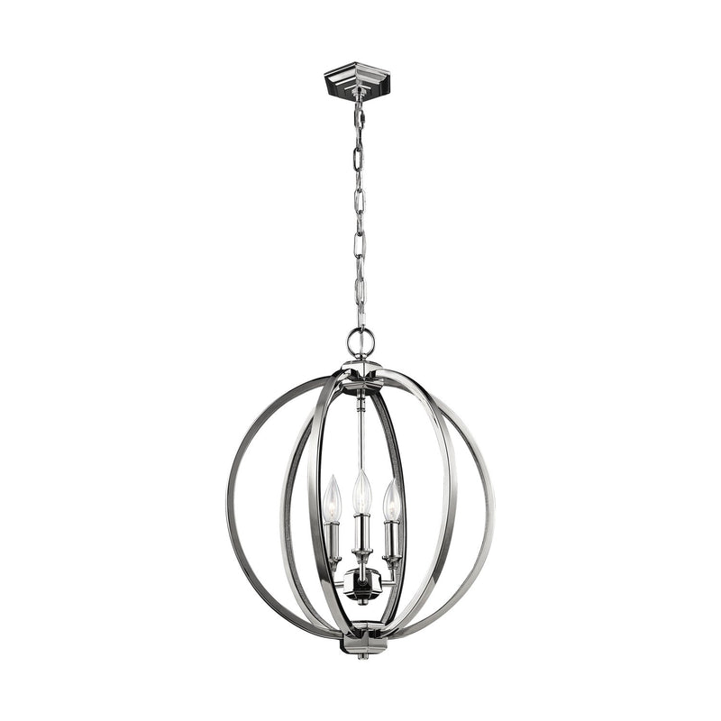 Corinne 3-Light Medium Chandelier in Polished Nickel