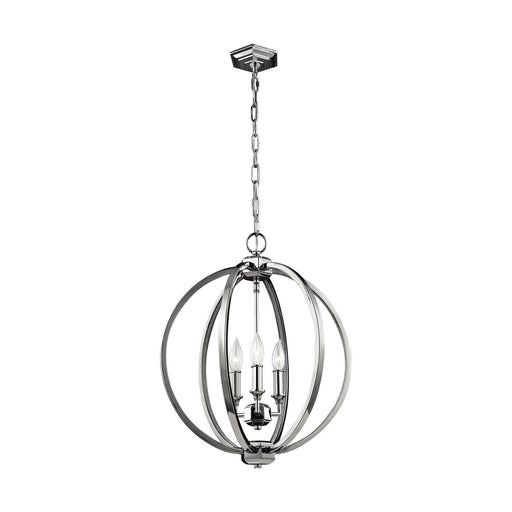 Corinne 3-Light Medium Chandelier in Polished Nickel