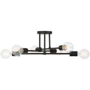 Marin 6-Light Semi-Flush Mount in Matte Black