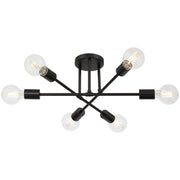 Marin 6-Light Semi-Flush Mount in Matte Black