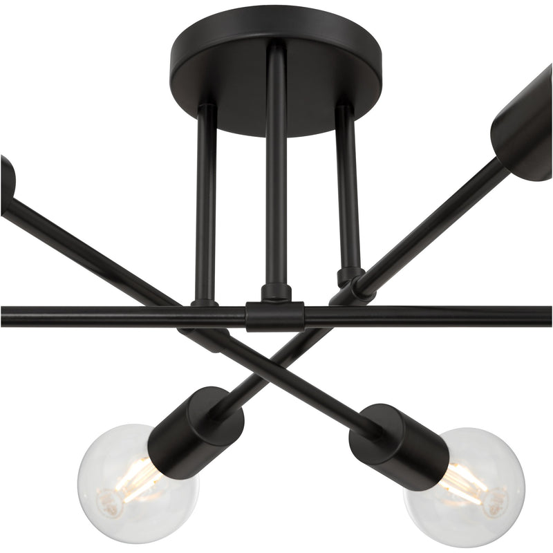 Marin 6-Light Semi-Flush Mount in Matte Black