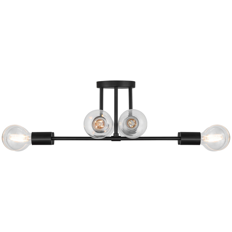 Nova 8-Light Semi-Flush Mount in Matte Black