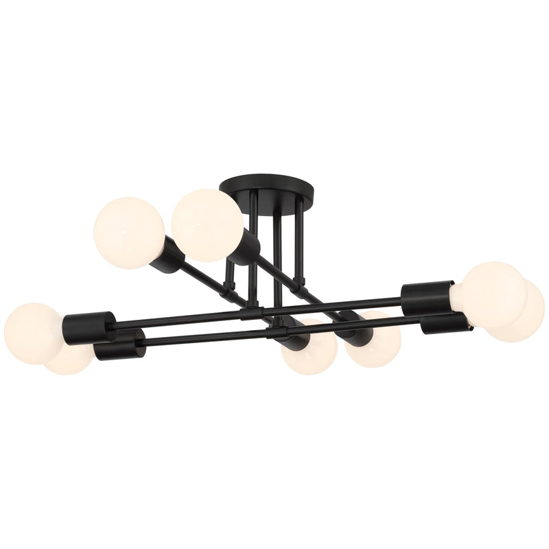 Nova 8-Light Semi-Flush Mount in Matte Black