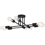 Nova 8-Light Semi-Flush Mount in Matte Black