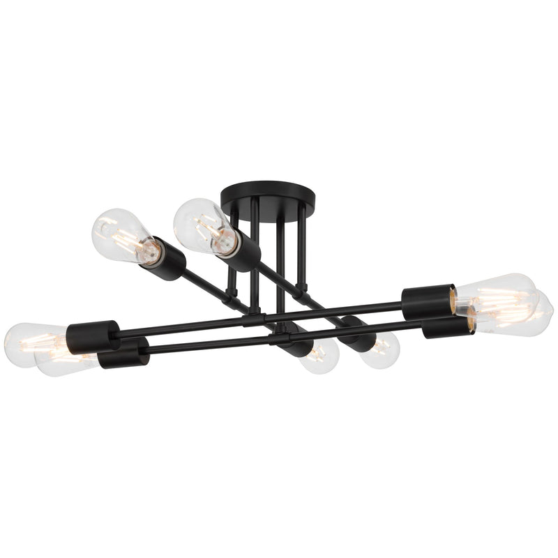 Nova 8-Light Semi-Flush Mount in Matte Black
