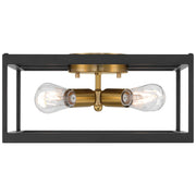 Nikki 4-Light Flush Mount in Black W/antique Brushed Brass