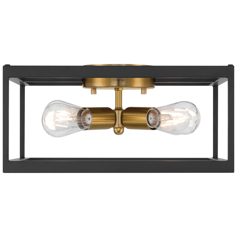 Nikki 4-Light Flush Mount in Black W/antique Brushed Brass