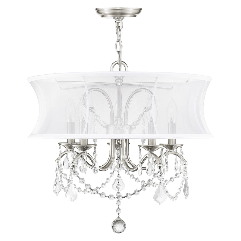 Newcastle 5-Light Chandelier in Brushed Nickel