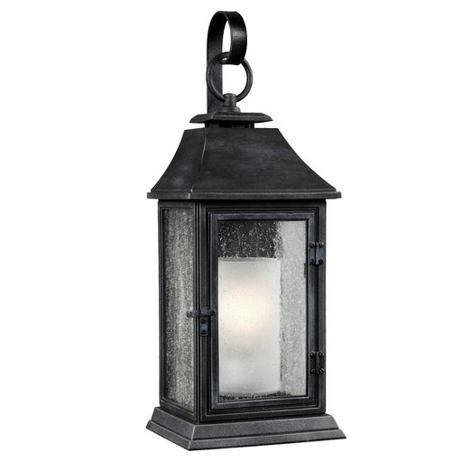Shepherd Large Outdoor Wall Lantern in Dark Weathered Zinc