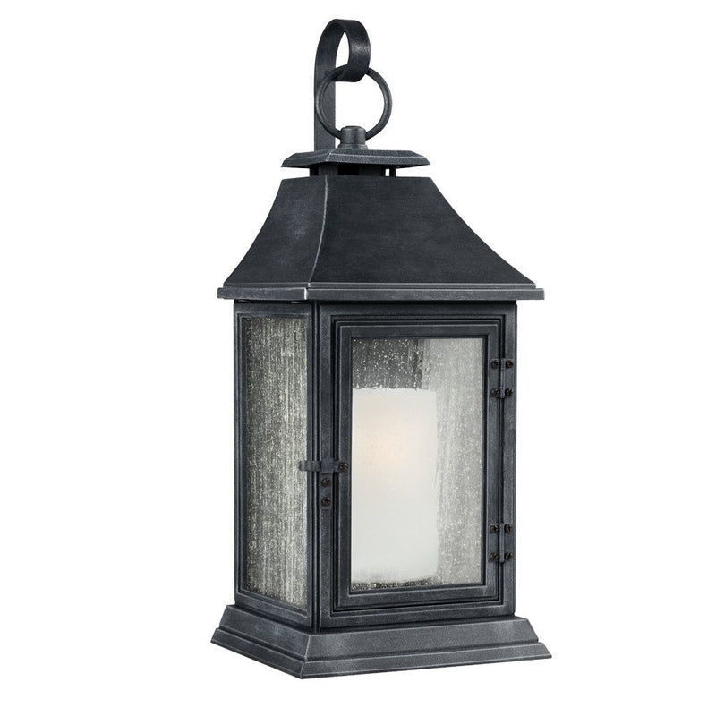 Shepherd Extra Large Outdoor Wall Lantern in Dark Weathered Zinc