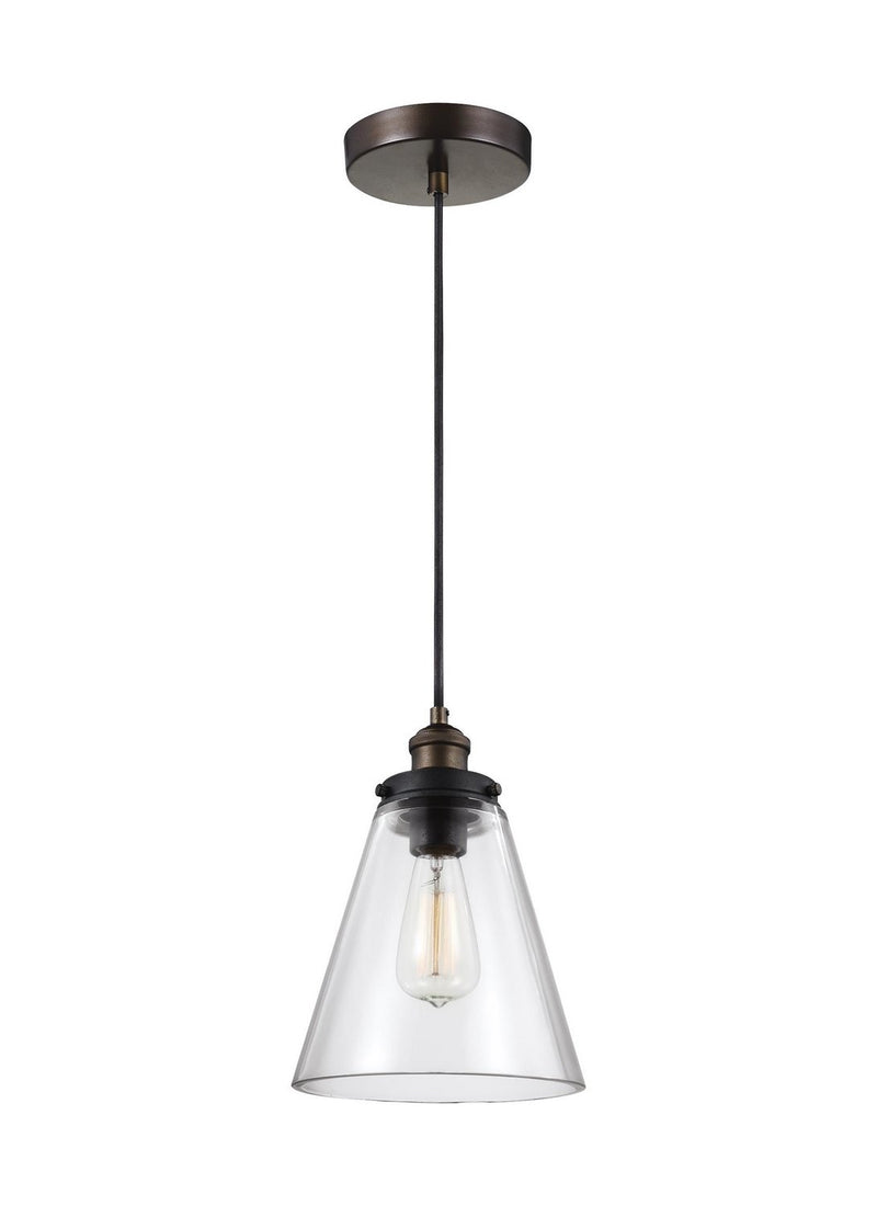 Baskin Cone Pendant in Painted Aged Brass / Dark Weathered Zinc