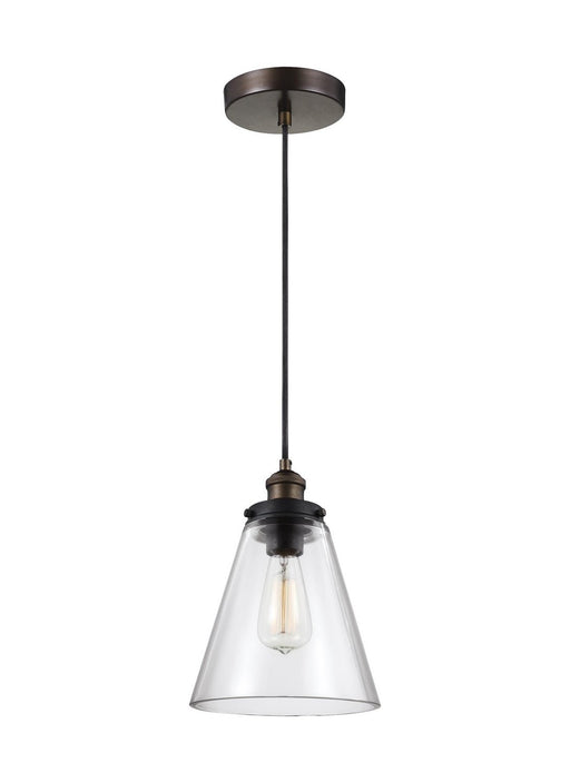 Baskin Cone Pendant in Painted Aged Brass / Dark Weathered Zinc