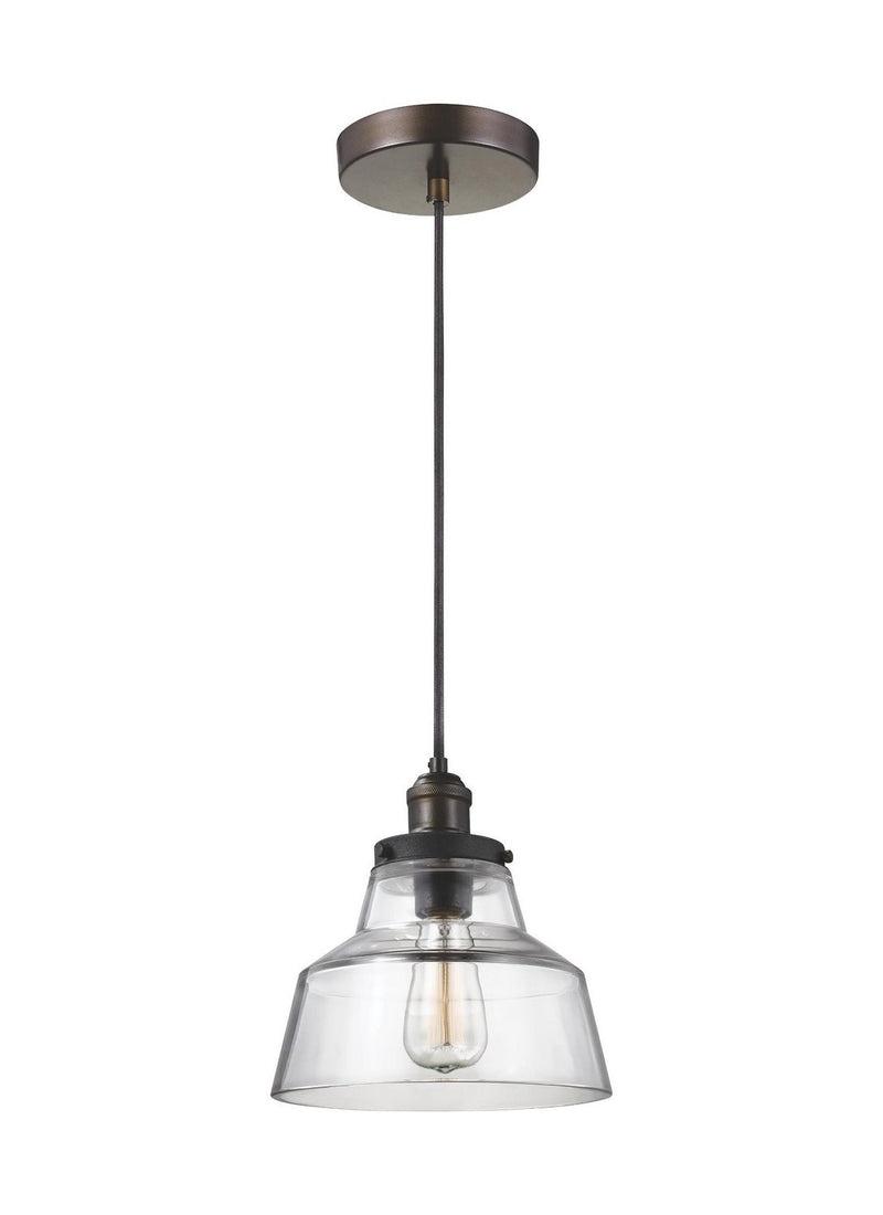 Baskin Chimney Pendant in Painted Aged Brass / Dark Weathered Zinc
