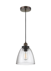 Baskin Dome Pendant in Painted Aged Brass / Dark Weathered Zinc
