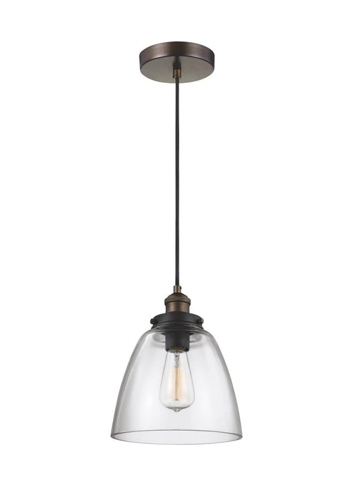 Baskin Dome Pendant in Painted Aged Brass / Dark Weathered Zinc