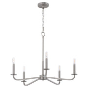 Rutherford 5 Light Chandelier in Satin Nickel