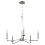 Rutherford 5 Light Chandelier in Satin Nickel