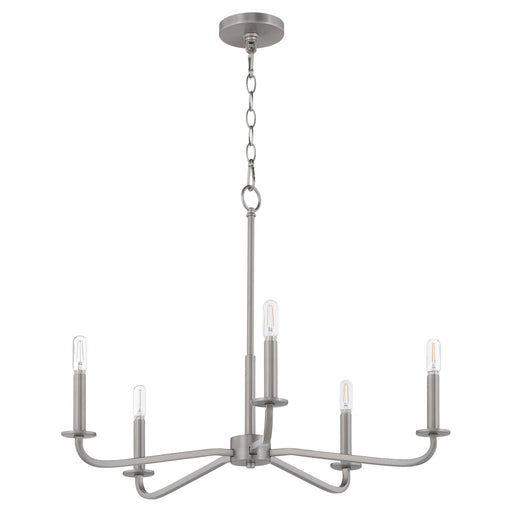 Rutherford 5 Light Chandelier in Satin Nickel
